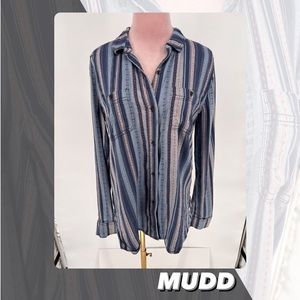 EUC Mudd Chambray Striped Top
